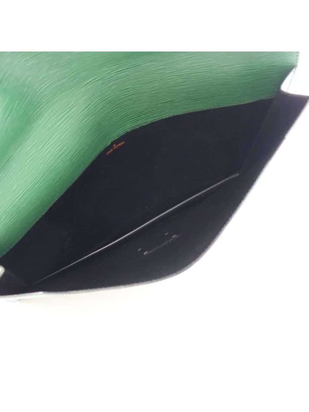 Louis Vuitton Clutch Porte Documents Senatur Borneo Green Leather